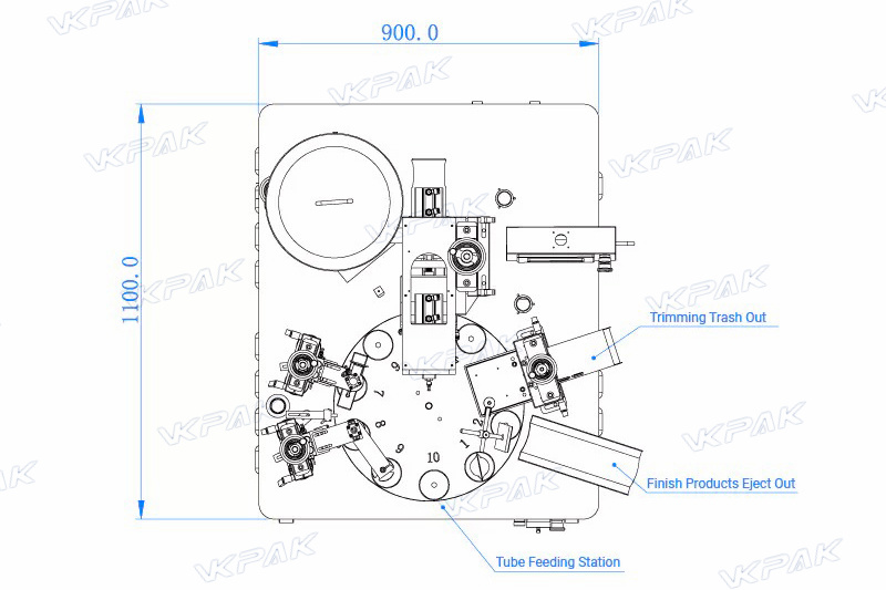 VK-TFS-006U Drawing Overhead View
